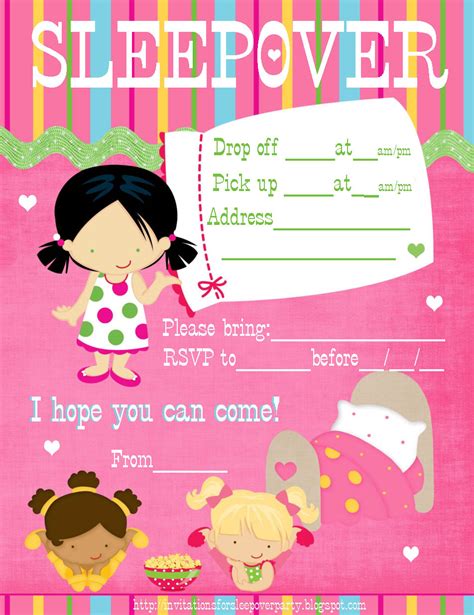 pajama party invitation ideas|free printable sleepover invitation templates.